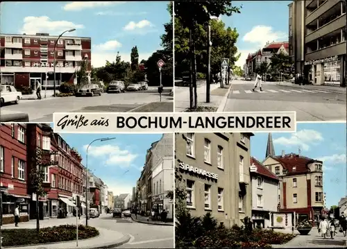 Ak Langendreer Bochum im Ruhrgebiet, Straßenpartie, Sparkasse