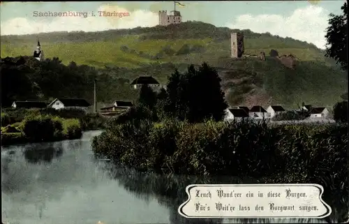 Ak Sachsenburg im Kyffhäuserkreis Thüringen, Wasserpartie