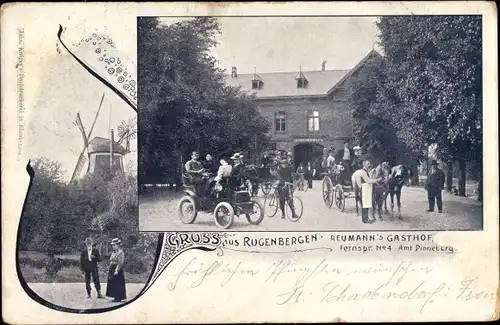 Ak Rugenbergen Bönningstedt in Schleswig Holstein, Reumann's Gasthof, Windmühle