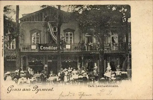 Ak Bad Pyrmont in Niedersachsen, Café Landwehrmann, Konditorei