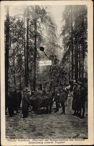 Ak Jelgava Mitau Lettland, Stimmungsbild aus dem Mitauer Kronforst, Oberhalb der Gulaschkanone