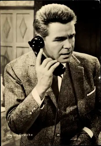 Ak Schauspieler Heinz Drache, Telefon