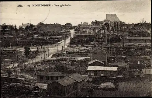 Ak Montdidier Somme, Vue generale