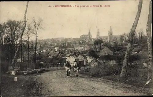 Ak Montdidier Somme, Vue prise de la Route de Tricot