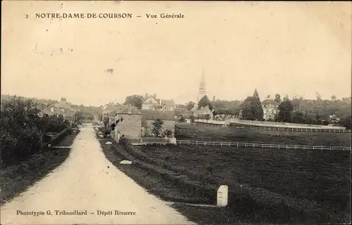 Ak Notre Dame de Courson Calvados, Vue Generale