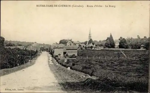 Ak Notre Dame de Courson Calvados, Route d'Orbec, Le Bourg