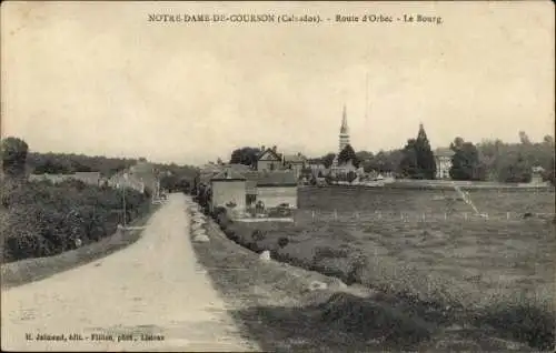 Ak Notre Dame de Courson Calvados, Route d'Orbec, Le Bourg