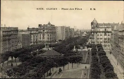 Ak Clichy Hauts de Seine, Place des Fetes