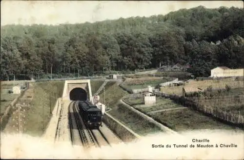 Ak Chaville Hauts de Seine, Sortie du Tunnel de Meudon a Chaville, Eisenbahn