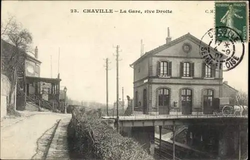 Ak Chaville Hauts de Seine, La Gare, Rive Droite