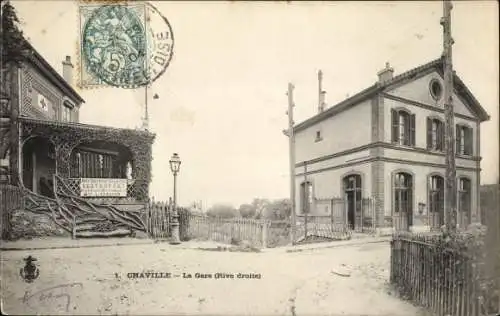 Ak Chaville Hauts de Seine, La Gare, Rive Droite