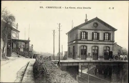 Ak Chaville Hauts de Seine, La Gare, Rive Droite