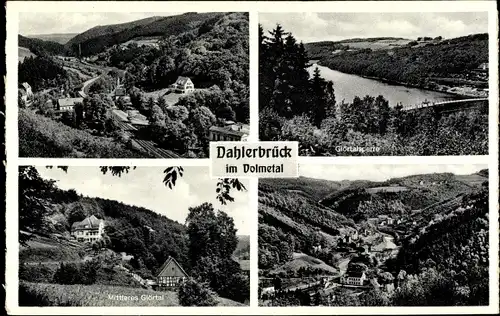 Ak Dahlerbrück Schalksmühle im Sauerland, Talansichten, Glörtalsperre