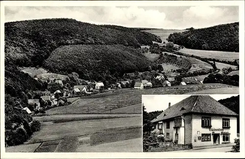 Ak Heidelbeck Kalletal in Lippe, Gasthaus Korf, Gesamtansicht