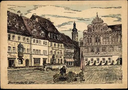 Künstler Ak Weimar in Thüringen, Marktplatz