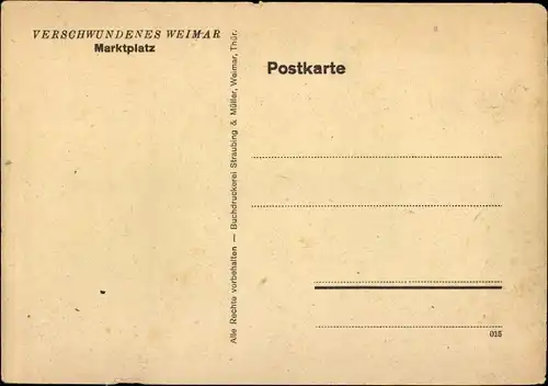 Künstler Ak Weimar in Thüringen, Marktplatz