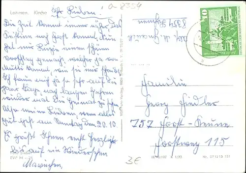Ak Lohmen Sächsische Schweiz, Kirche