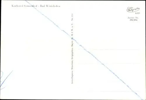 Ak Bad Wörishofen im Unterallgäu, Kurhotel Sonnenhof