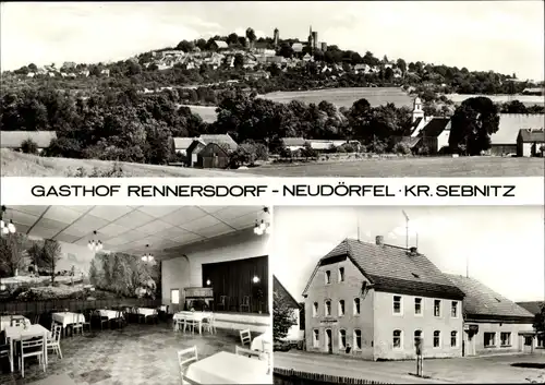 Ak Rennersdorf Neudörfel Stolpen in Sachsen, Gasthof, Gesamtansicht, Inh. R. Müller