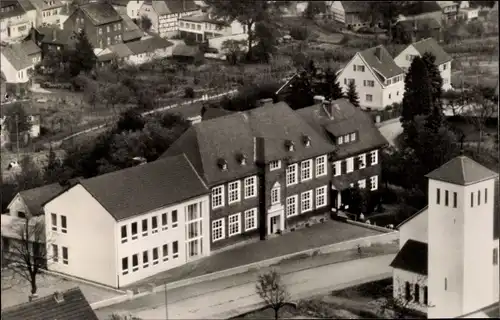 Ak Much Nordrhein Westfalen, Volksschule, Vogelschau