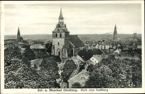 Ak Lüneburg in Niedersachsen, Stadt vom Kalkberg gesehen