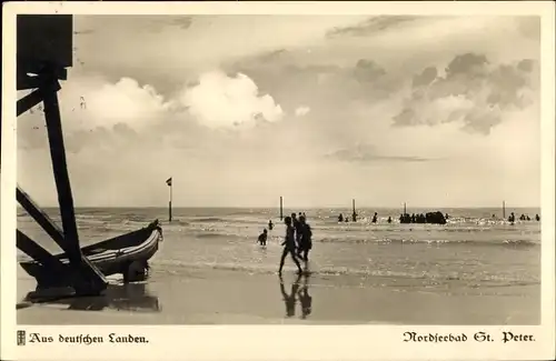 Ak Nordseebad Sankt Peter Ording, Strandpartie