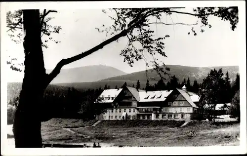 Ak Karpacz Krummhübel im Riesengebirge Schlesien, Hotel gorski Orlinek