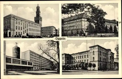 Ak Opole Oppeln Schlesien, Regierung, Reichsbahndirektion, Oberpostdirektion, Rathaus, Regierung