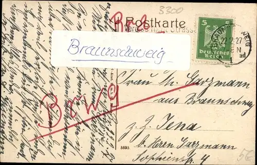 Ak Braunschweig in Niedersachsen, Kaiser Wilhelm Straße