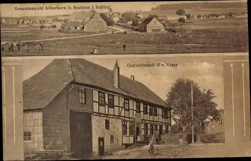 Ak Silberborn Holzminden im Solling, Teilansicht, Gasthof Ww. Kraaz