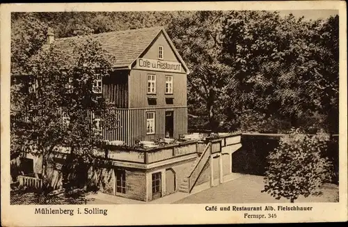 Ak Mühlenberg Holzminden, Restaurant A. Fleischhauer