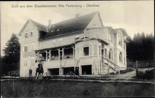 Ak Festenburg Altenau Schulenberg Clausthal Zellerfeld im Oberharz, Eisenbahnheim
