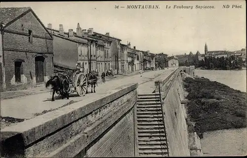 Ak Montauban Tarn et Garonne, Le Faubourg Sapiacou