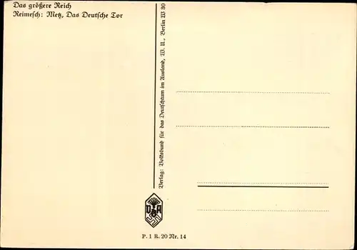 Künstler Ak Reimesch, Metz Moselle, Das Deutsche Tor