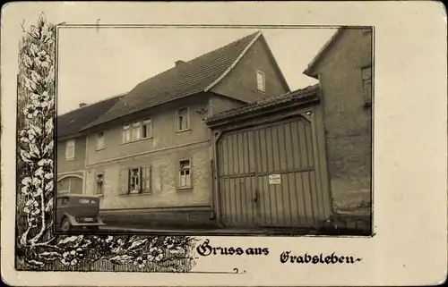 Foto Ak Grabsleben Drei Gleichen Thüringen, Wohnhaus, Einfahrtstor