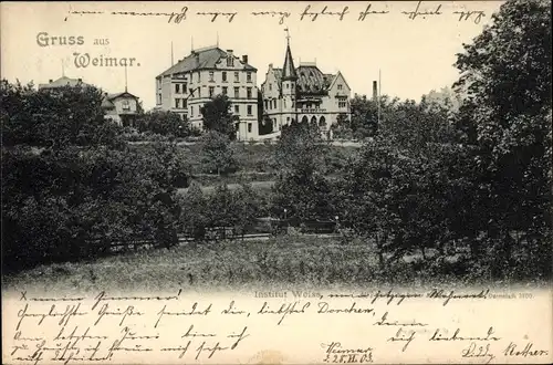 Ak Weimar in Thüringen, Blick zum Institut Weiss