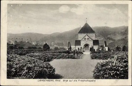 Ak Langenberg Velbert im Kreis Mettmann Nordrhein Westfalen, Blick auf die Friedhofkapelle