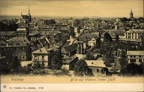 Ak Weimar in Thüringen, Blick auf die innere Stadt, Totalansicht