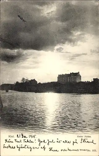 Ak Kiel in Schleswig Holstein, Kieler Hafen, Wasserblick