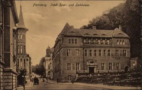 Ak Flensburg in Schleswig Holstein, Städt. Spar- und Leihkasse