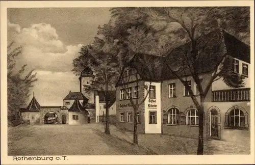 Künstler Ak Rothenburg ob der Tauber Mittelfranken, Gasthof Rödertor, Inh. Ulrich Beck