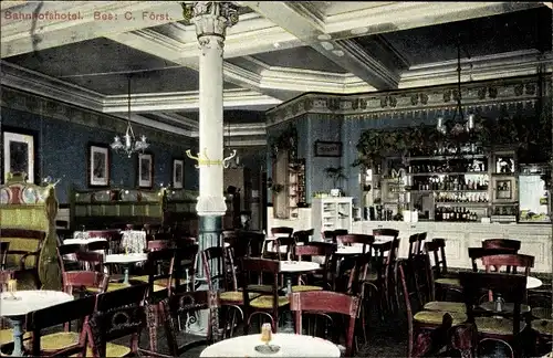 Ak Kiel in Schleswig Holstein, Bahnhofshotel, Bes. C. Först, Innenansicht