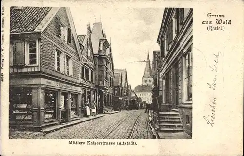 Ak Wald Solingen Bergisches Land, Mittlere Kaiserstraße, Altstadt, Geschäft C.W. Kortenhaus Ww.