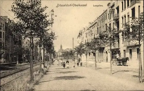 Ak Oberkassel Düsseldorf Nordrhein Westfalen, Luegallee, Straßenpartie