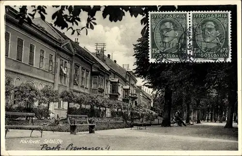 Ak Karlovac Kroatien, Setaliste, Straßenpartie