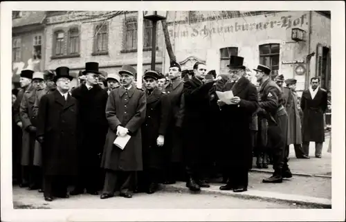 Foto Ak Diez im Rhein Lahn Kreis, Ernst Scheuern Platz, Administrateur Gendre, Französische Soldaten