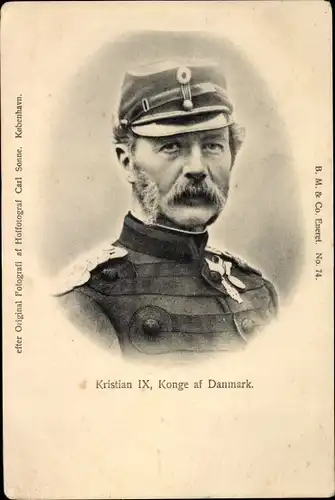 Ak Kristian IX Konge af Danmark, König Christian IX. von Dänemark, Portrait