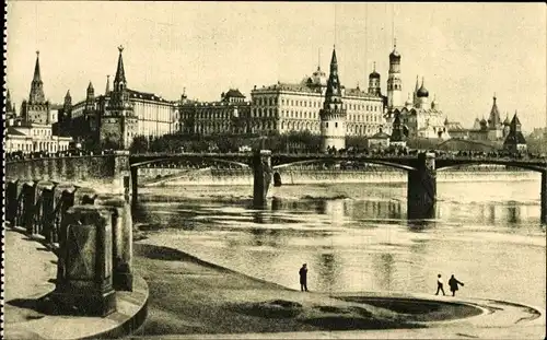 Ak Moskau Russland, Kreml, Kamenny Most, Kremlin, Grand pont de pierre