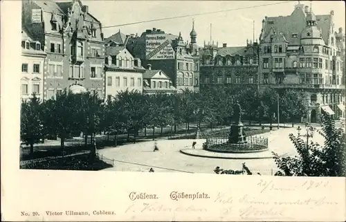 Ak Koblenz in Rheinland Pfalz, Göbenplatz, Denkmal