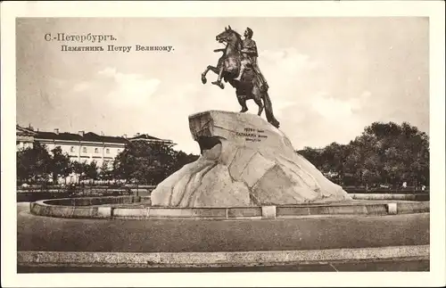 Ak Sankt Petersburg Russland, Reiterdenkmal Peter des Großen
